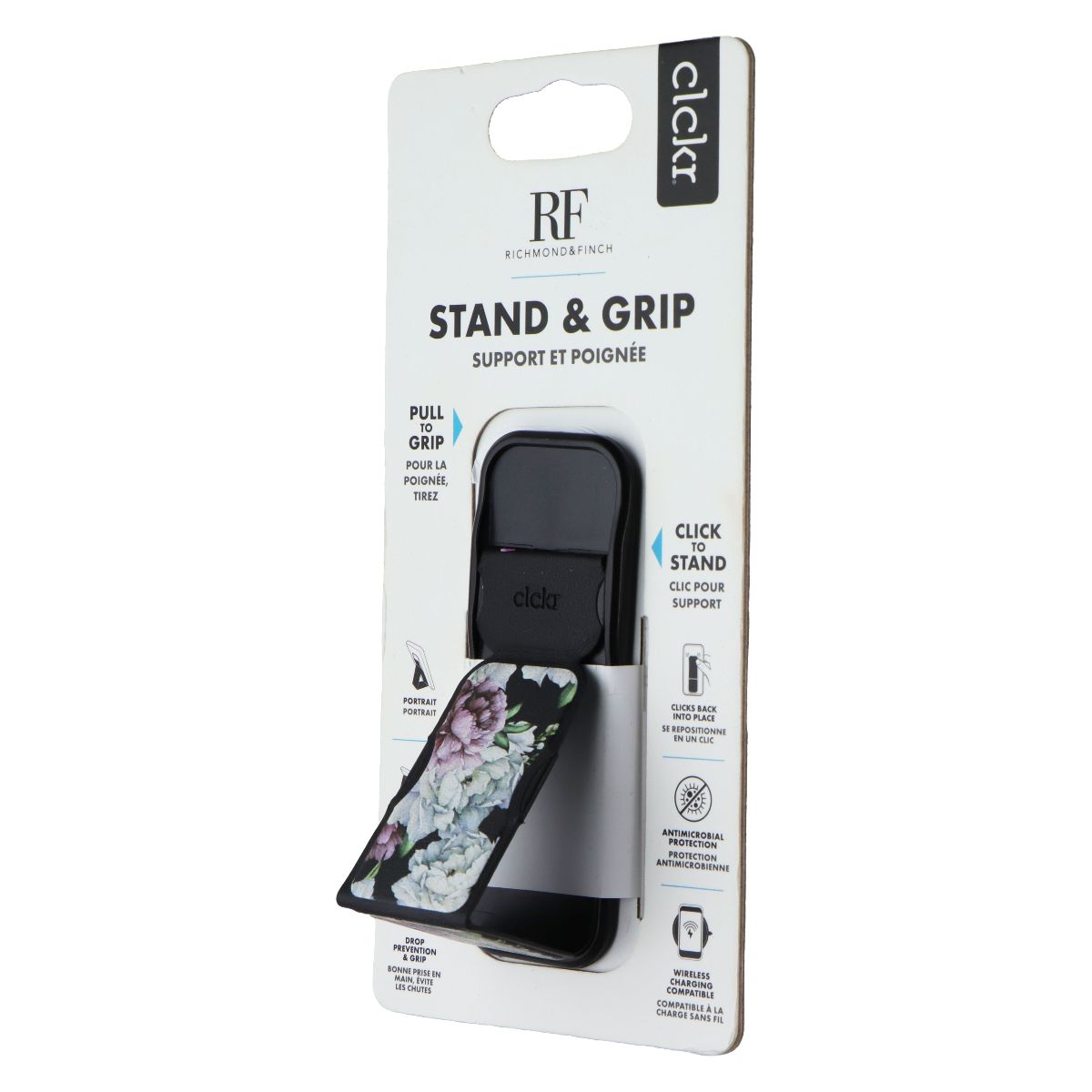 Clckr Richmond & Finch Stand and Grip for Smartphones - Blossom Cell Phone - Mounts & Holders Clckr - Simple Cell Bulk Wholesale Pricing - USA Seller