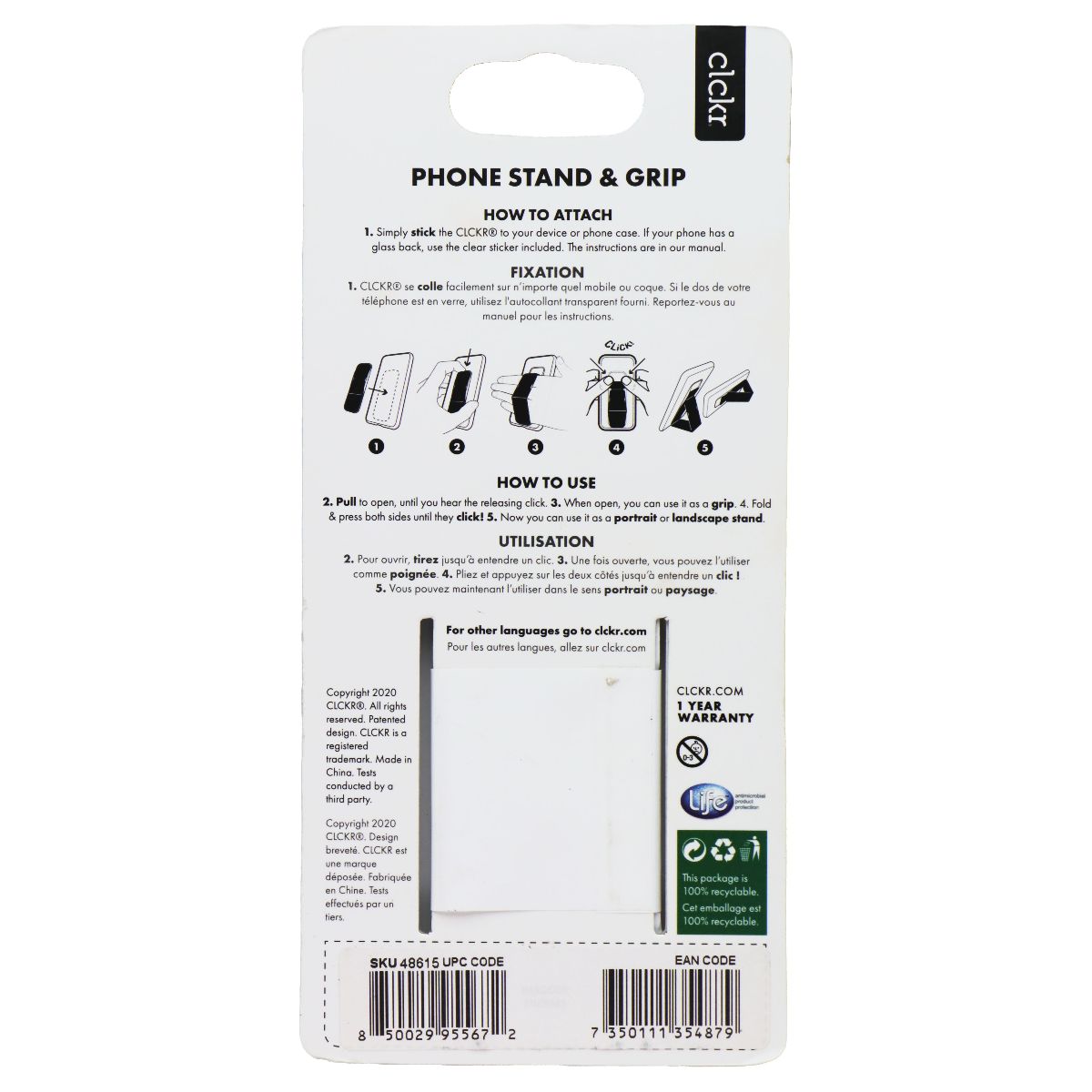 Clckr Richmond & Finch Stand and Grip for Smartphones - Blossom Cell Phone - Mounts & Holders Clckr - Simple Cell Bulk Wholesale Pricing - USA Seller