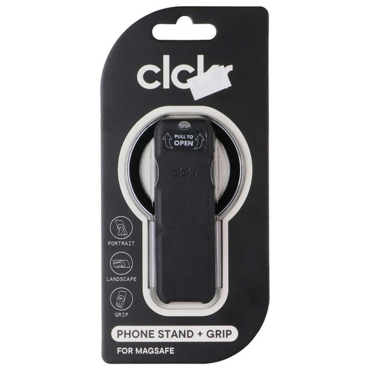 CLCKR Magnetic Stand and Grip for MagSafe Smartphones - Mag Black/Clear