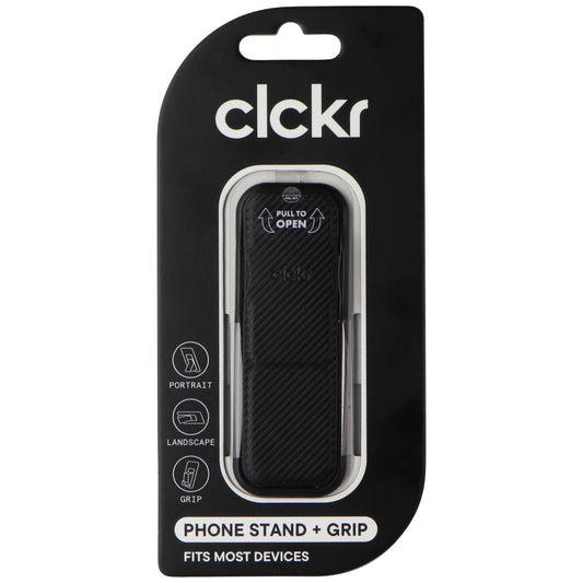 CLCKR Universal Cell Phone Stand + Grip - Carbon Fibre (Black)