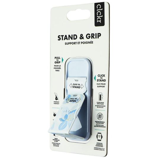 CLCKR Stand & Grip Universal Adhesive Kickstand for Smartphones - Blue Flowers Cell Phone - Mounts & Holders Clckr - Simple Cell Bulk Wholesale Pricing - USA Seller