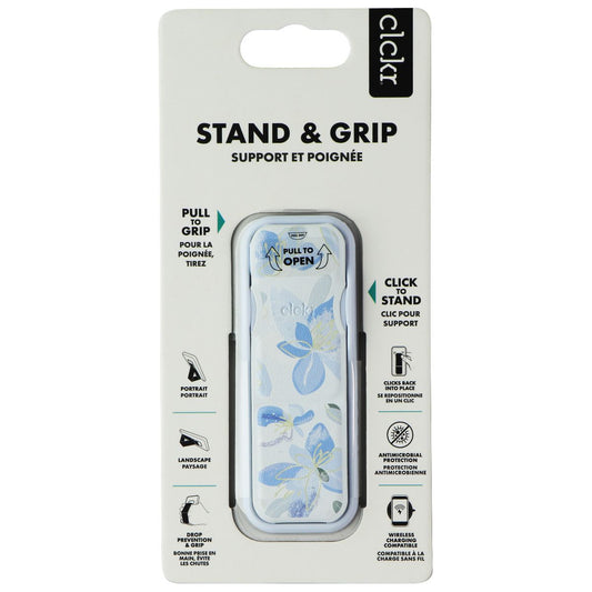 CLCKR Stand & Grip Universal Adhesive Kickstand for Smartphones - Blue Flowers Cell Phone - Mounts & Holders Clckr - Simple Cell Bulk Wholesale Pricing - USA Seller