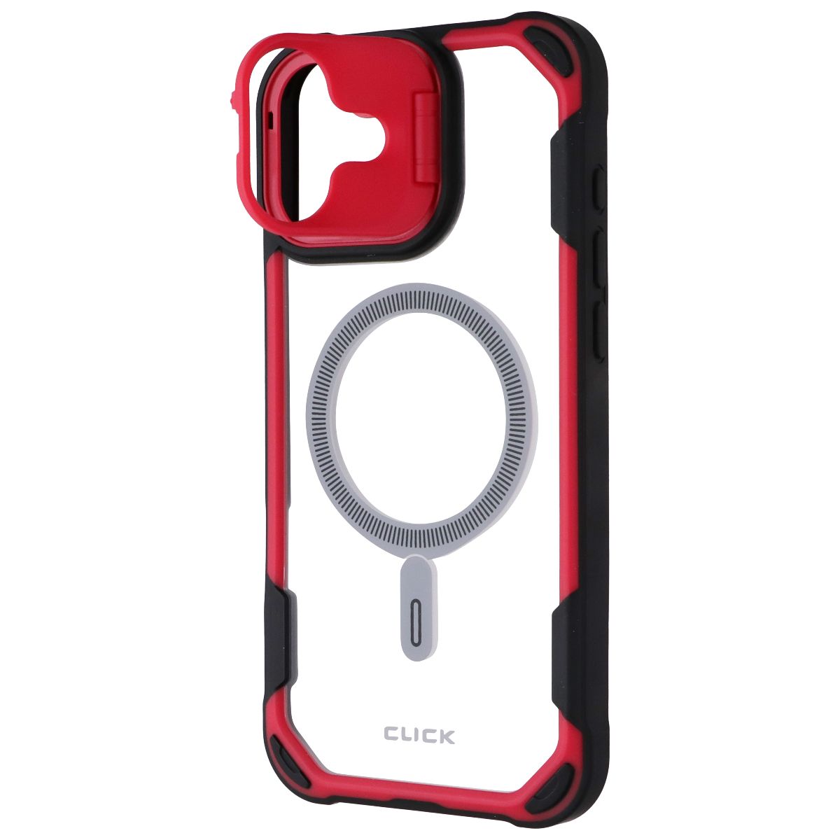 Click Fusion MagSafe Series Case for Apple iPhone 16 Plus - Red/Clear