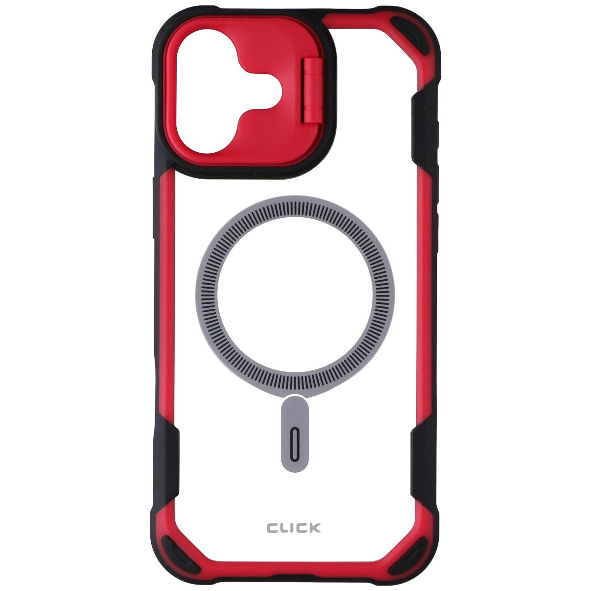 Click Fusion MagSafe Series Case for Apple iPhone 16 Plus - Red/Clear