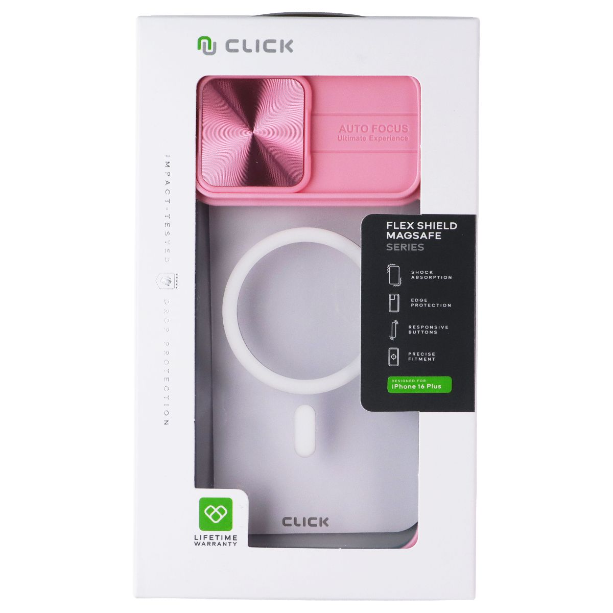 Click Flex Shield Case for MagSafe for Apple iPhone 16 Plus - Pink Cell Phone - Cases, Covers & Skins Click - Simple Cell Bulk Wholesale Pricing - USA Seller
