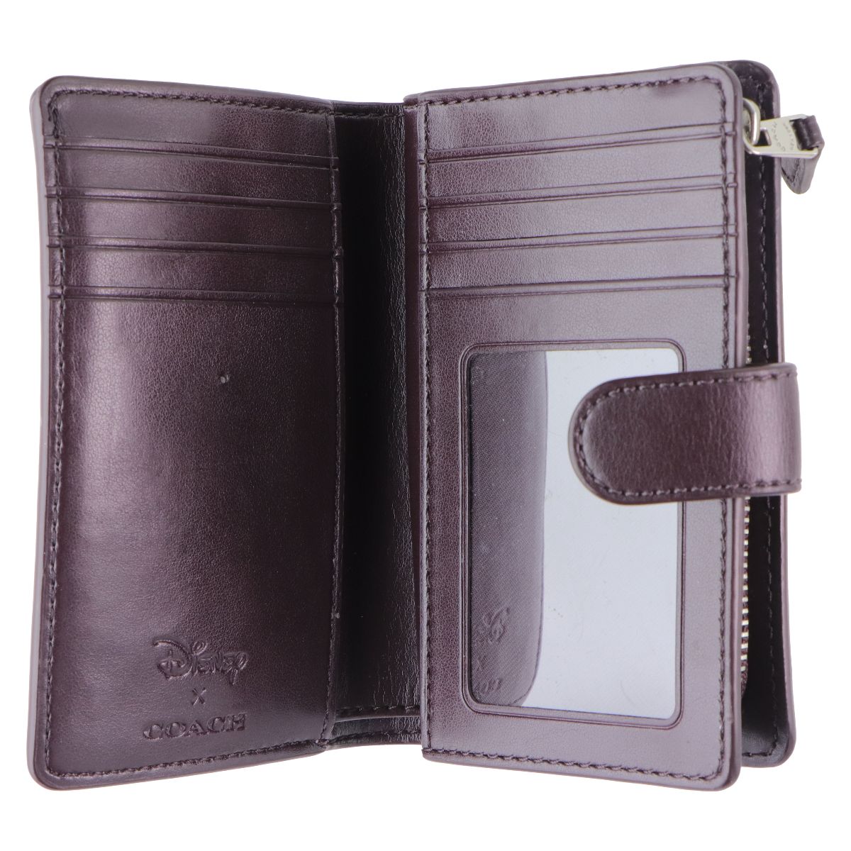 Coach x Disney Wallet with Change Pouch and Card Slots - Pink with Emerald Print Womens Handbags & Purses Coach - Simple Cell Bulk Wholesale Pricing - USA Seller