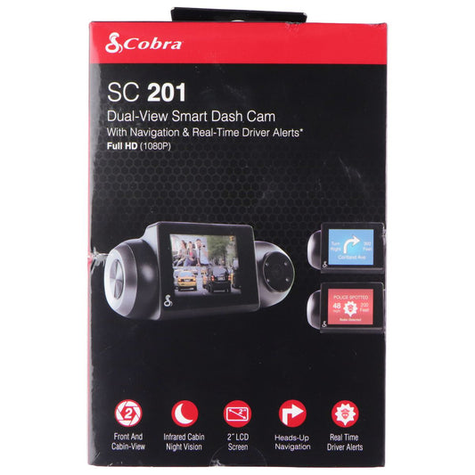 Cobra SC 201 Full HD Dual-View Smart Dash Cam w/ Navigation & Real-Time Alerts Car Video - Other Vehicle Electronics Cobra - Simple Cell Bulk Wholesale Pricing - USA Seller