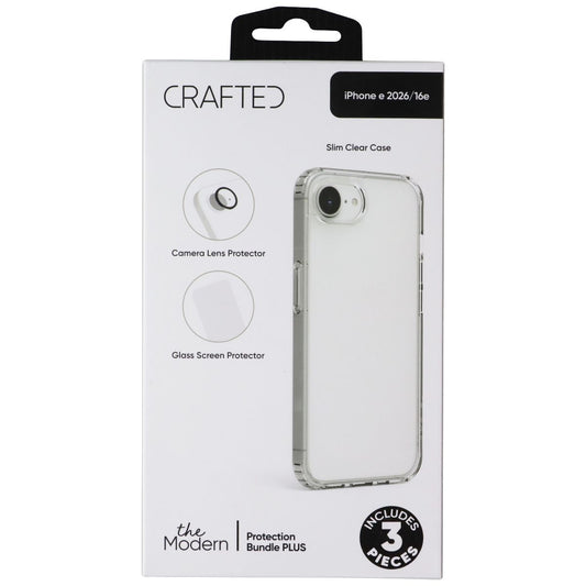 Crafted Modern 3 Piece Protection Bundle for Apple iPhone 17e/16e - Clear