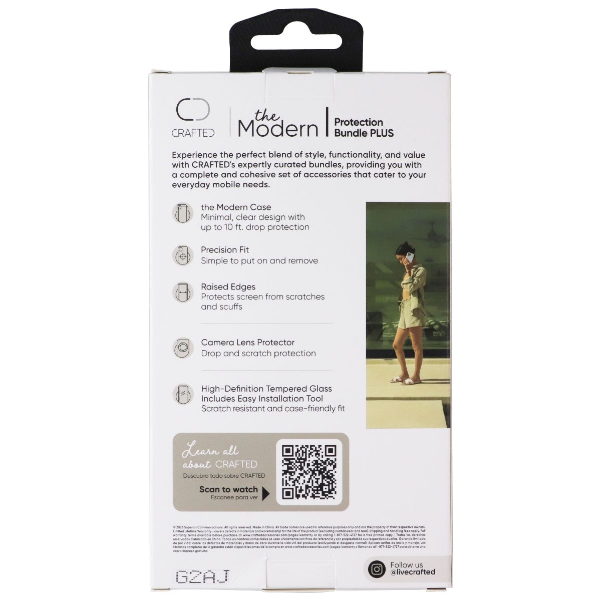 Crafted Modern 3 Piece Protection Bundle for Apple iPhone 17e/16e - Clear Cell Phone - Accessory Bundles Crafted - Simple Cell Bulk Wholesale Pricing - USA Seller