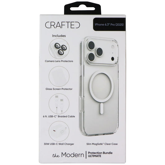 Crafted 5-in-1 Protection Bundle ULTIMATE for Apple iPhone 17 Pro - Clear Cell Phone - Accessory Bundles Crafted - Simple Cell Bulk Wholesale Pricing - USA Seller