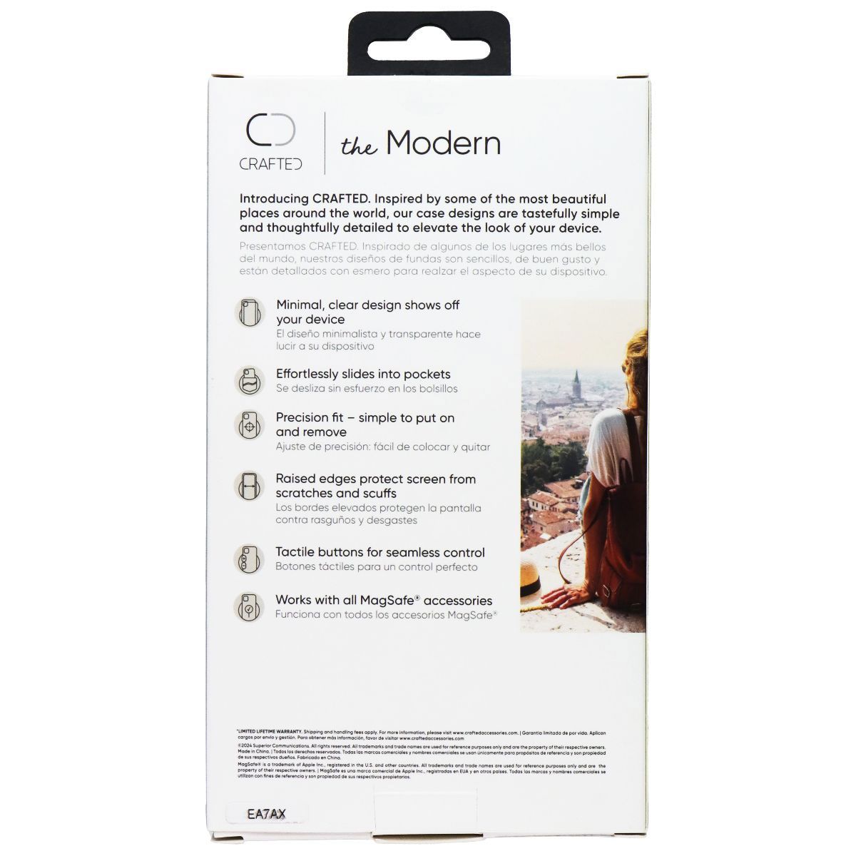 Crafted Modern Series Slim Case for MagSafe for Apple iPhone 16 - Clear Cell Phone - Cases, Covers & Skins Crafted - Simple Cell Bulk Wholesale Pricing - USA Seller