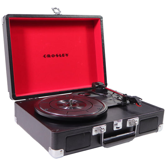 Crosley Cruiser Plus 3-Speed Bluetooth Record Player - Black/Red (CR8005F-BK) Home Audio Stereos, Components - Record Players/Home Turntables Crosley - Simple Cell Bulk Wholesale Pricing - USA Seller