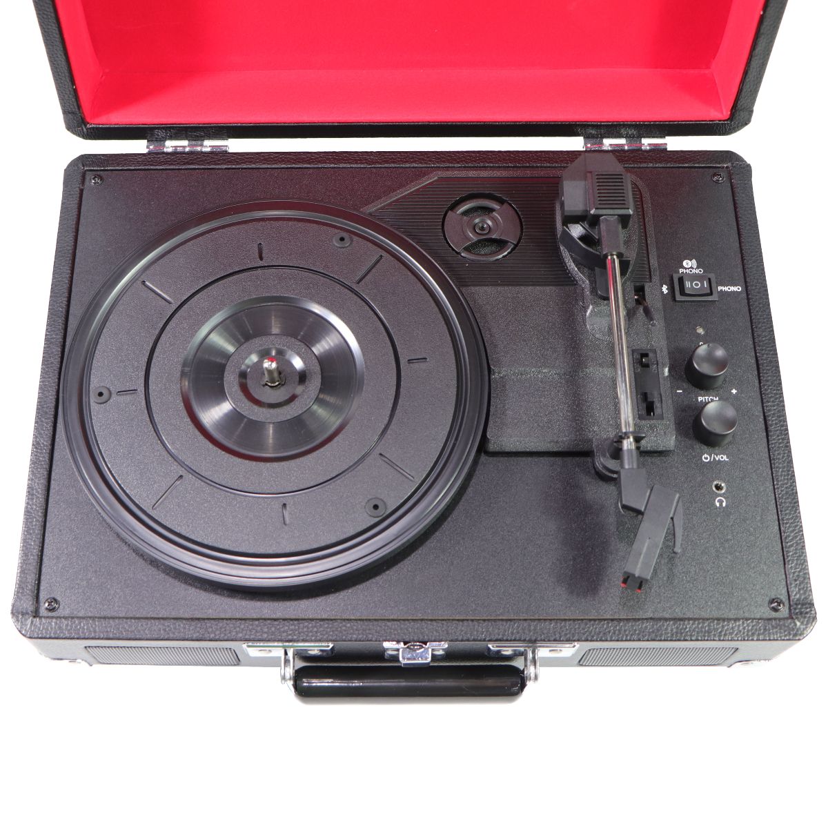 Crosley Cruiser Plus 3-Speed Bluetooth Record Player - Black/Red (CR8005F-BK) Home Audio Stereos, Components - Record Players/Home Turntables Crosley - Simple Cell Bulk Wholesale Pricing - USA Seller