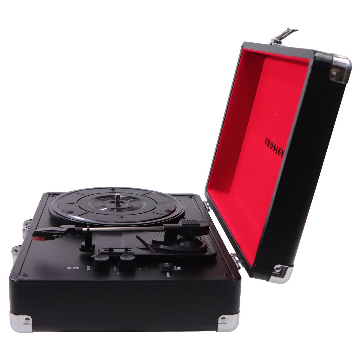 Crosley Cruiser Plus 3-Speed Bluetooth Record Player - Black/Red (CR8005F-BK) Home Audio Stereos, Components - Record Players/Home Turntables Crosley - Simple Cell Bulk Wholesale Pricing - USA Seller