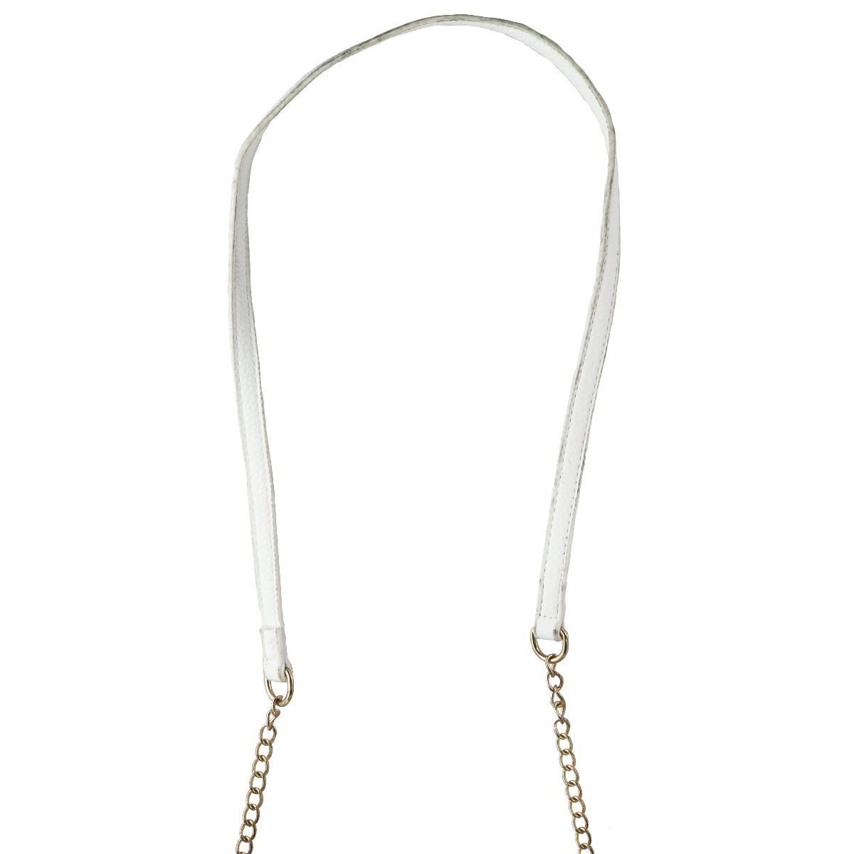 Crossi Leather Zip-Up Bowtie Handbag Purse with Shoulder Strap - White/Gold Womens Handbags & Purses Crossi - Simple Cell Bulk Wholesale Pricing - USA Seller