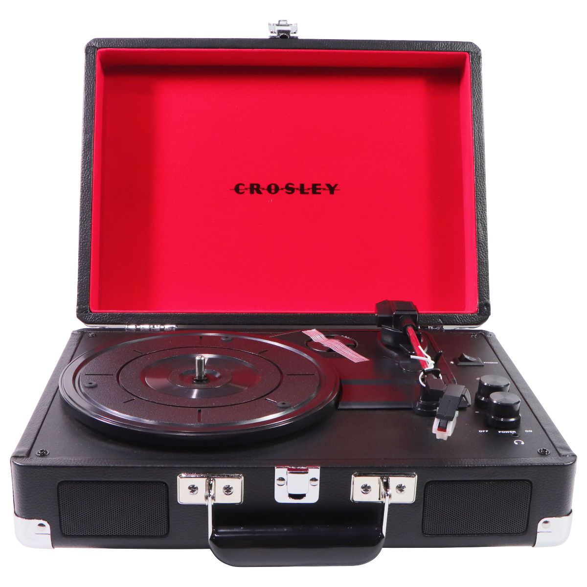 Crosley Cruiser Deluxe Portable Turntable with Built-In Bluetooth Speakers Home Audio Stereos, Components - Record Players/Home Turntables Crosley - Simple Cell Bulk Wholesale Pricing - USA Seller