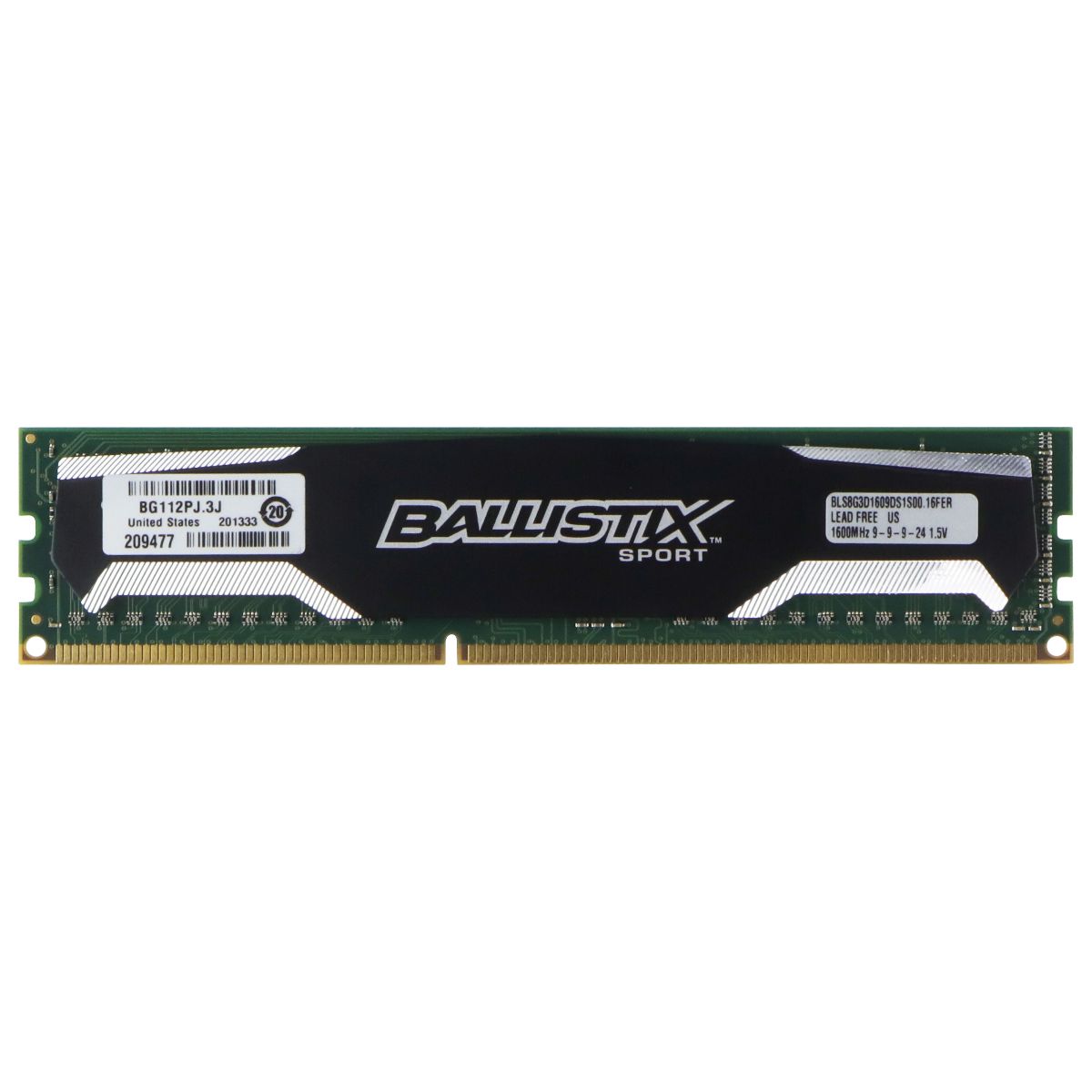Crucial Ballistix Sport 8GB Single DDR3 1600 MHz 1.5V (BLS8G3D1609DS1S00) Computer Parts - Memory (RAM) Crucial Ballistix - Simple Cell Bulk Wholesale Pricing - USA Seller