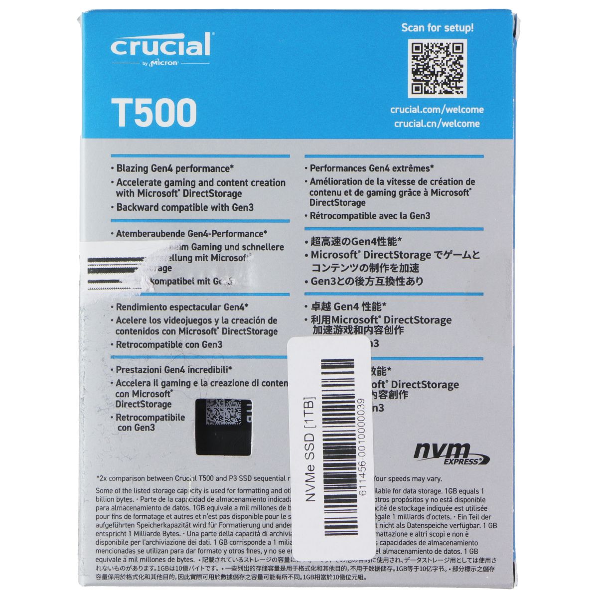 Crucial T500 Pro 1TB Gen4 NVMe M.2 Internal Gaming SSD (CT1000T500SSD8) Digital Storage - Solid State Drives Crucial - Simple Cell Bulk Wholesale Pricing - USA Seller