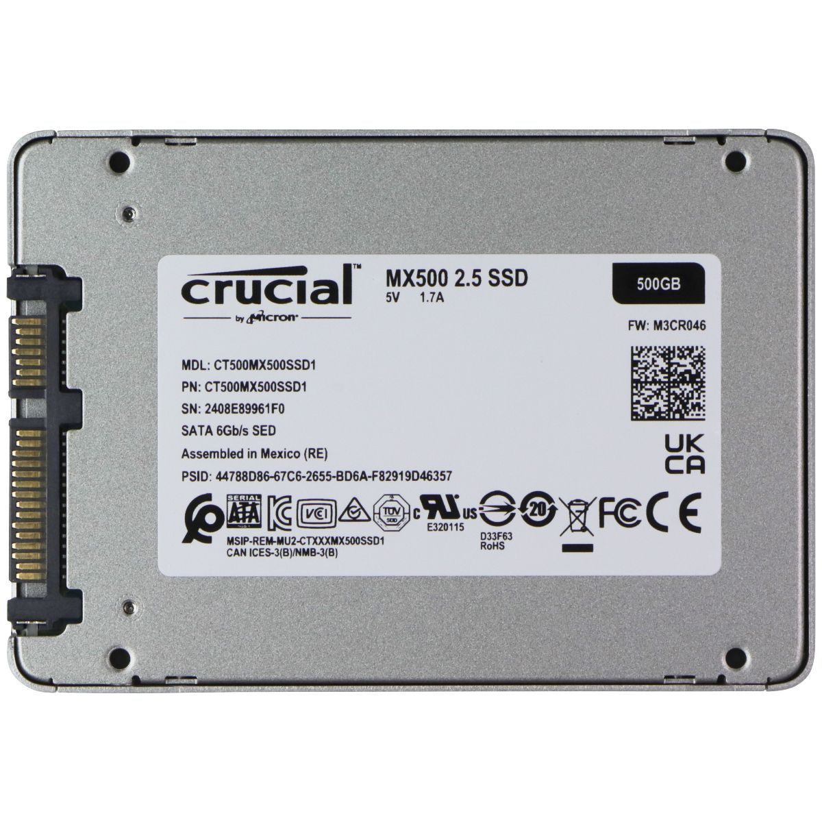 Crucial MX500 500GB 3D NAND SATA 2.5 Inch Internal SSD (CT500MX500SSD1) Digital Storage - Solid State Drives Crucial - Simple Cell Bulk Wholesale Pricing - USA Seller