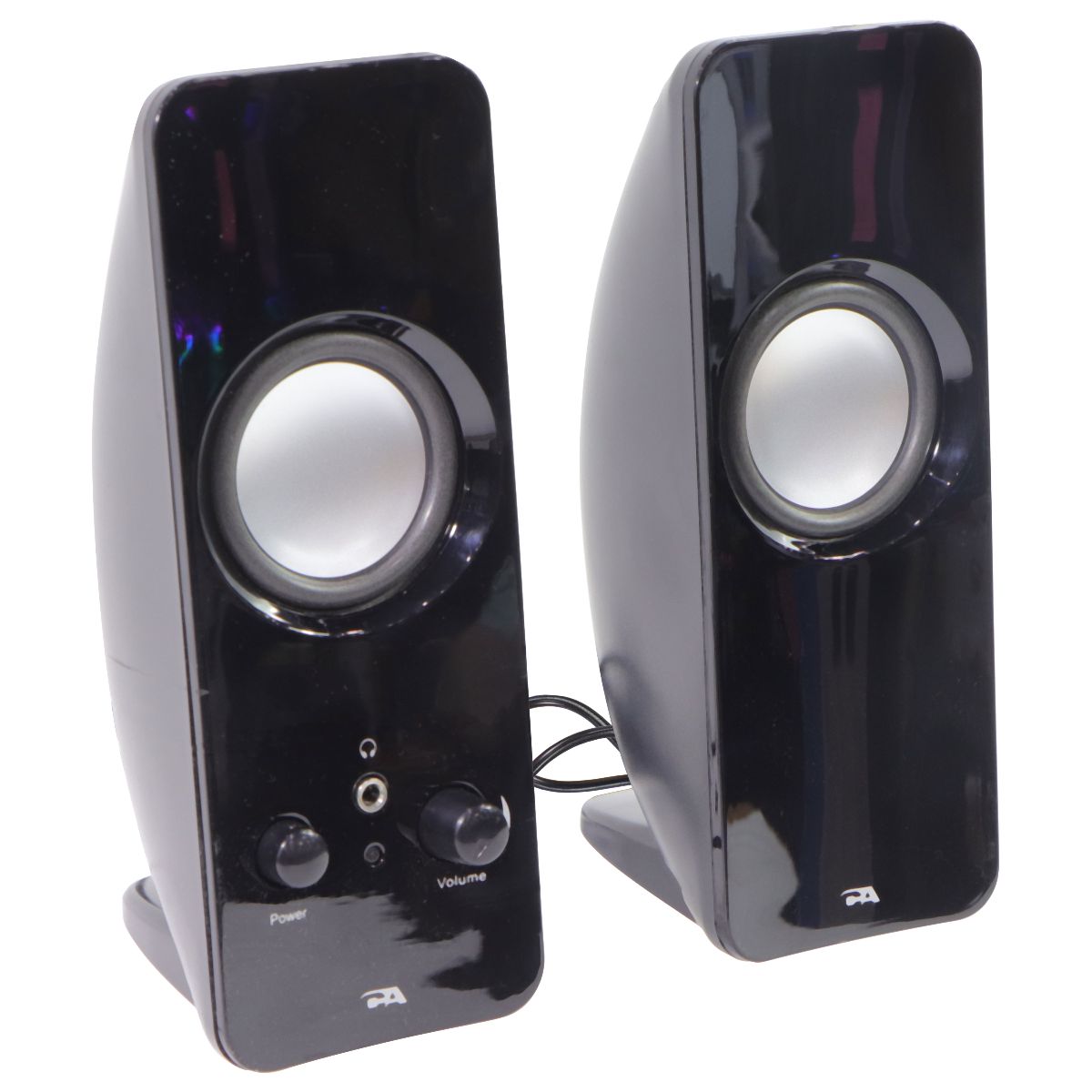 Cyber Acoustics 2.0 Powered Speaker System with Volume Control - Black (CA-2050)