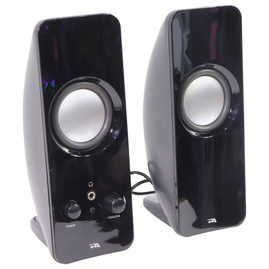 Cyber Acoustics 2.0 Powered Speaker System with Volume Control - Black (CA-2050)