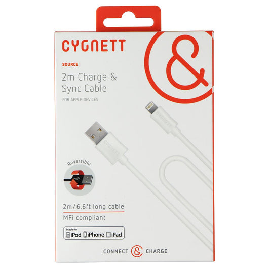 Cygnett (2m / 6.6ft) Charge and Sync Cable for Apple Products - White Cell Phone - Cables & Adapters Cygnett    - Simple Cell Bulk Wholesale Pricing - USA Seller
