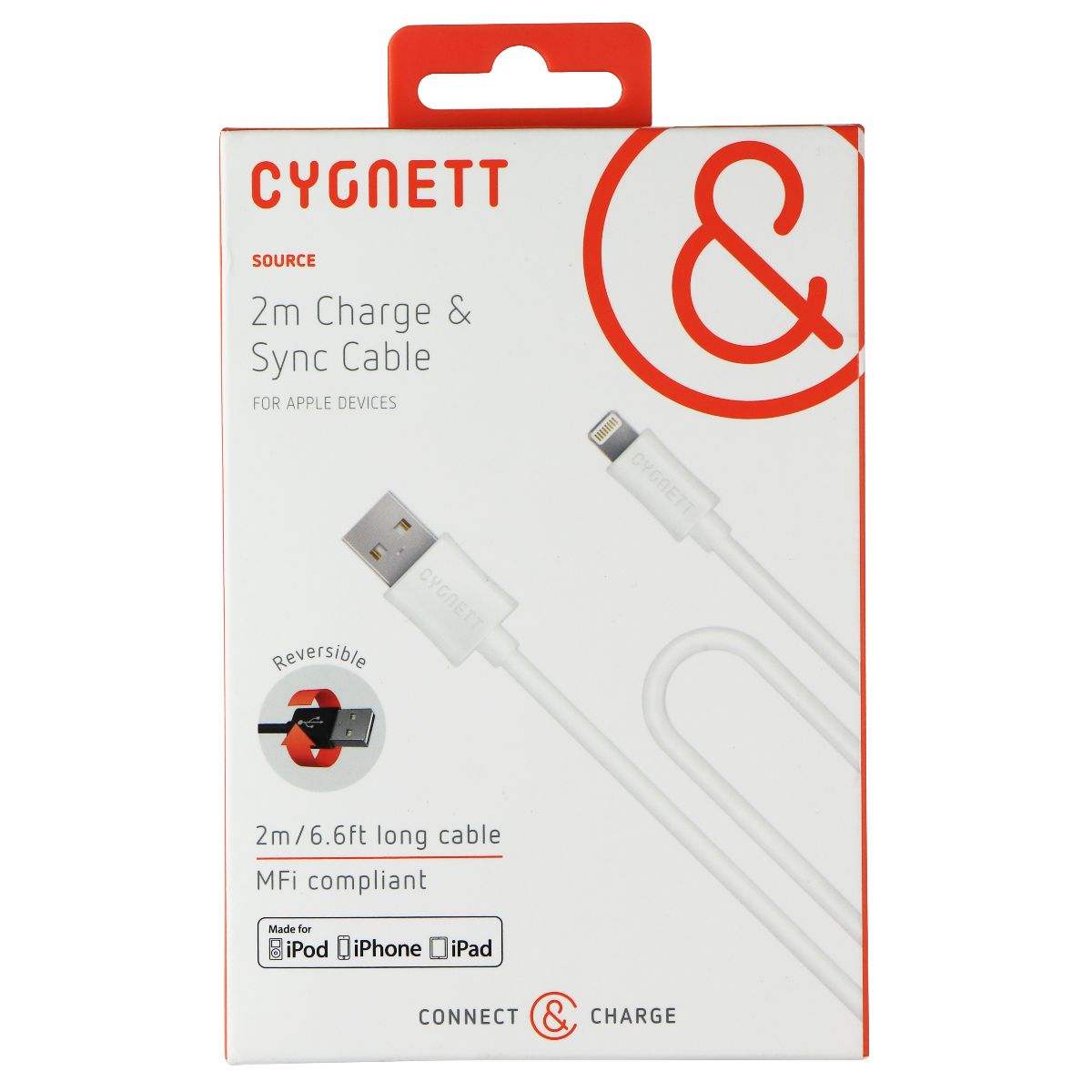Cygnett (2m / 6.5ft) Charge and Sync Cable for Apple Products - White Cell Phone - Cables & Adapters Cygnett - Simple Cell Bulk Wholesale Pricing - USA Seller