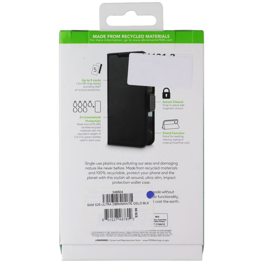 dbramante1928 Wallet Folio Case for Samsung Galaxy S25+ (Plus) - Black Leather