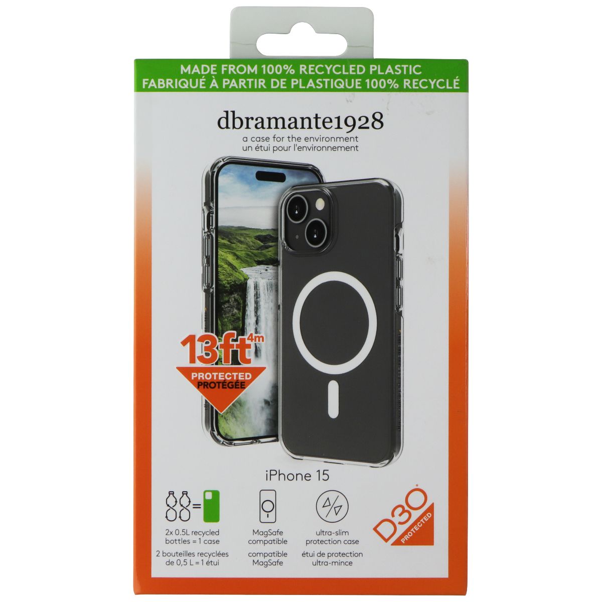 Dbrmante1928 Iceland Ultra D30 Slim Case for MagSafe for Apple iPhone 15 - Clear Cell Phone - Cases, Covers & Skins dbramante1928    - Simple Cell Bulk Wholesale Pricing - USA Seller