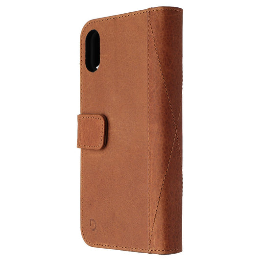 DECODED Full Grain Leather Folio + Case for Apple iPhone XR - Cinnamon Brown Cell Phone - Cases, Covers & Skins Decoded - Simple Cell Bulk Wholesale Pricing - USA Seller