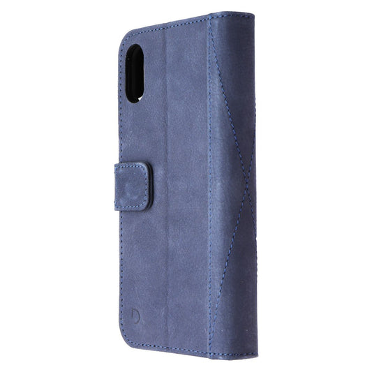 DECODED Full Grain Leather Folio + Case for Apple iPhone XR - Light Blue
