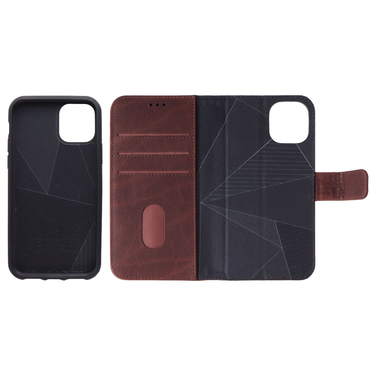 Decoded Detachable 2-in-1 Wallet Case for Apple iPhone 11 Pro - Brown Leather Cell Phone - Cases, Covers & Skins Decoded - Simple Cell Bulk Wholesale Pricing - USA Seller