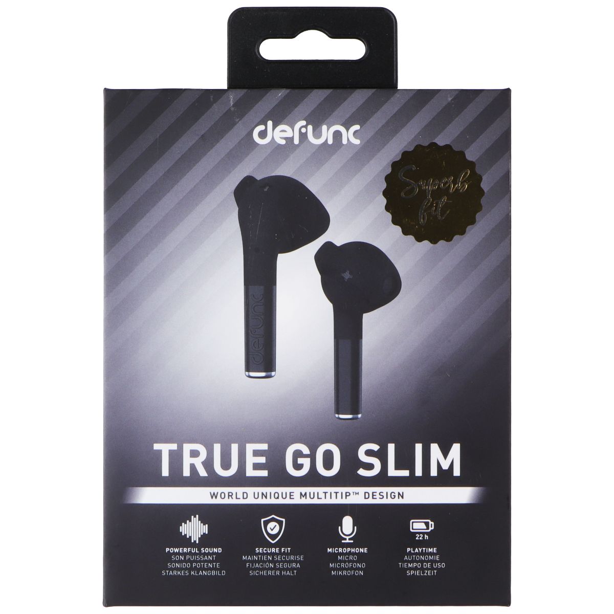 Defunc True Go Slim Wireless Bluetooth Earbud Headphones - Black (D4211) Portable Audio - Headphones Defunc    - Simple Cell Bulk Wholesale Pricing - USA Seller