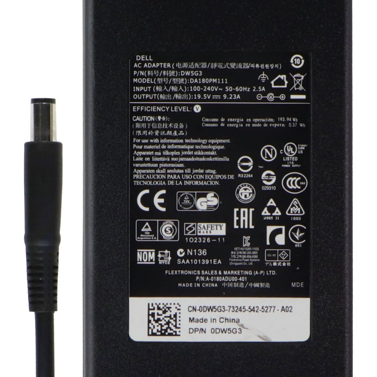 DA180PM111OEM Genuine Replacement Charger DELL DA180PM111 Computer Accessories - Laptop Power Adapters/Chargers Dell - Simple Cell Bulk Wholesale Pricing - USA Seller