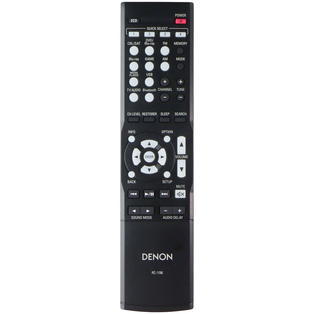 Denon Remote Control (RC-1196) for Select Denon AV Systems - Black TV, Video & Audio Accessories - Remote Controls Denon - Simple Cell Bulk Wholesale Pricing - USA Seller