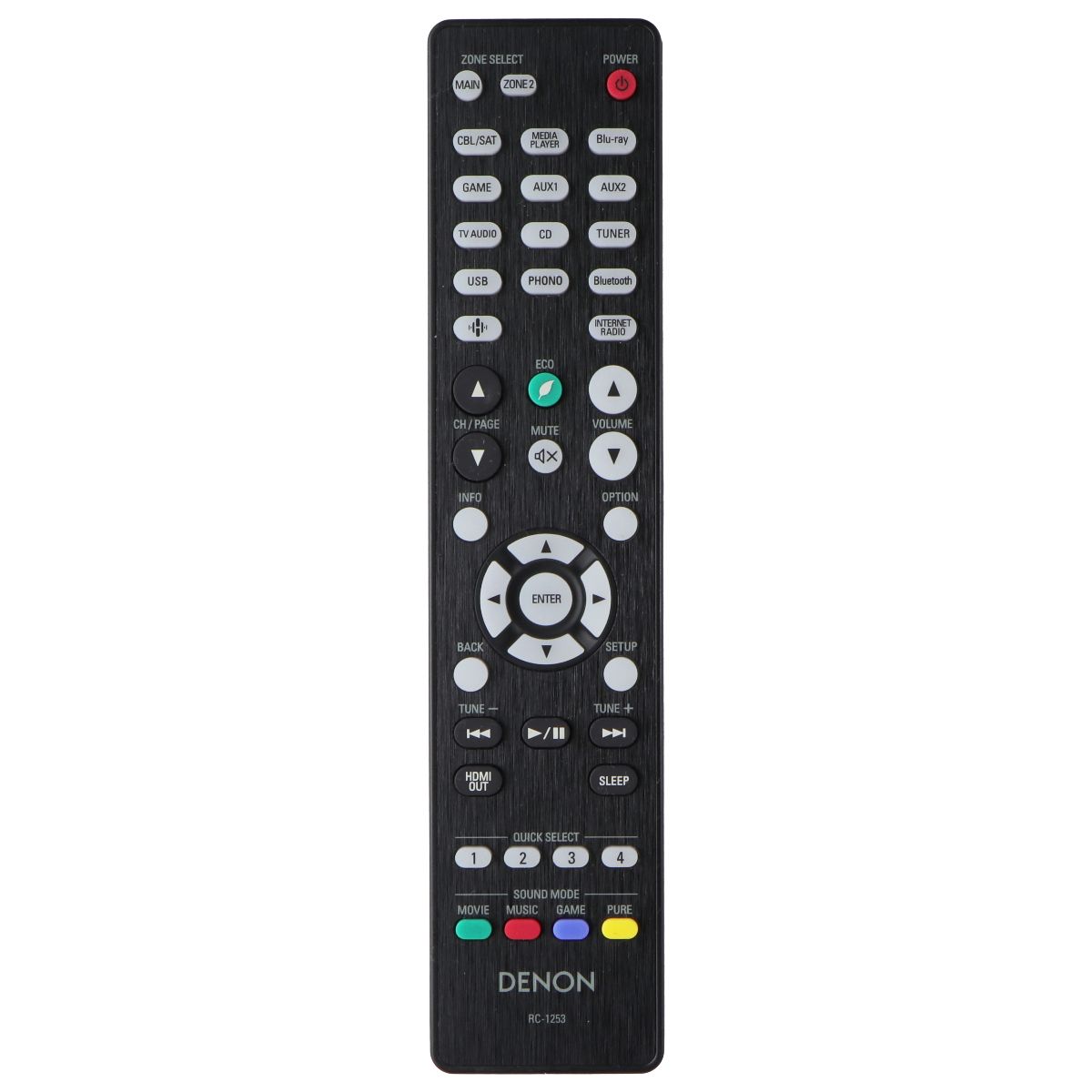 Original Remote Control Suitable for Denon Surround Receivers (RC-1253) TV, Video & Audio Accessories - Remote Controls Denon - Simple Cell Bulk Wholesale Pricing - USA Seller