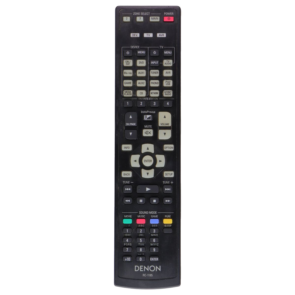 Denon OEM Original (RC-1185) Remote Control for Select Denon Receivers - Black TV, Video & Audio Accessories - Remote Controls Denon - Simple Cell Bulk Wholesale Pricing - USA Seller