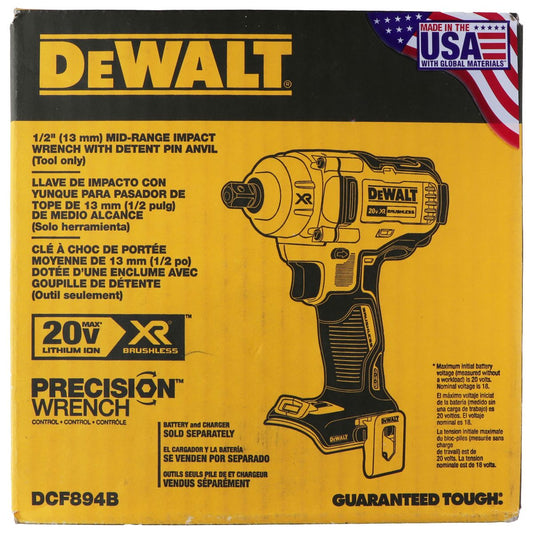 DeWalt 20V Max Cordless Impact Wrench 1/2-in with Detent Pin Anvil and Belt Clip Home Improvement - Other Home Improvement Dewalt    - Simple Cell Bulk Wholesale Pricing - USA Seller