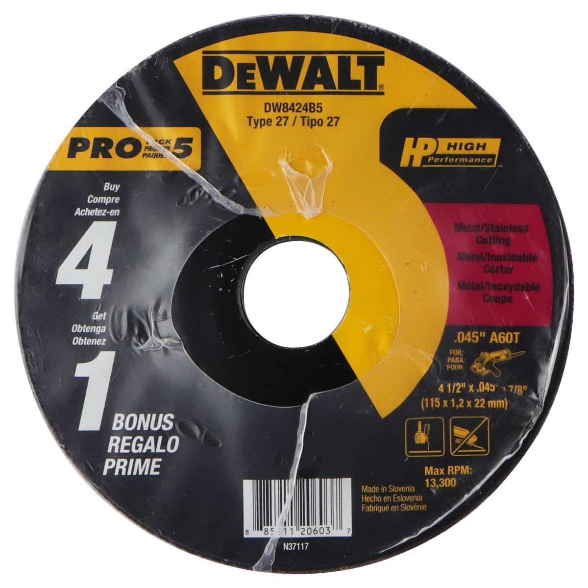 DeWalt Accessories (DW8424B5) 4.5-inch MTL Cut Wheel - 5 Pack Home Improvement - Other Home Improvement Dewalt    - Simple Cell Bulk Wholesale Pricing - USA Seller