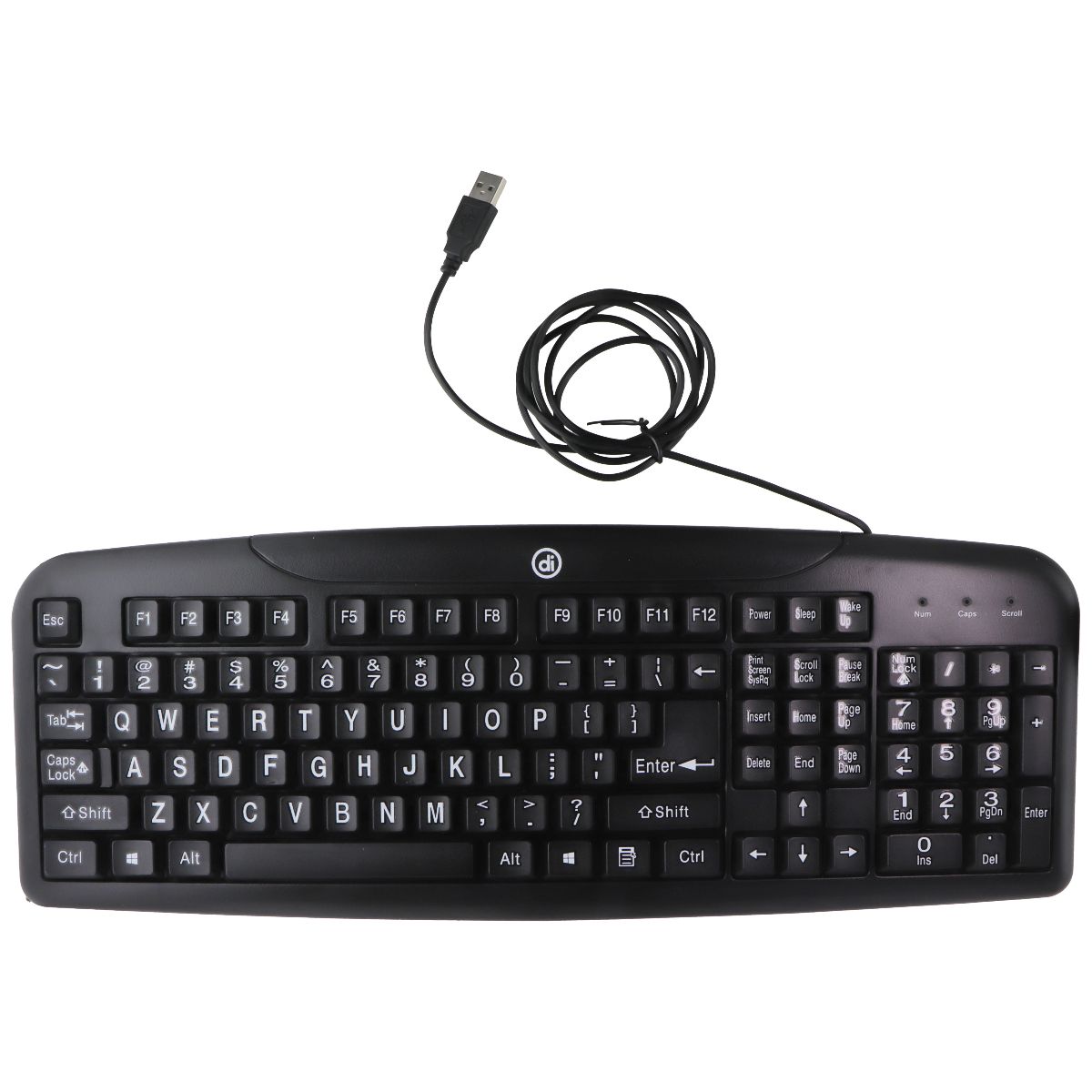 Simple Di DI Easy-View Keyboard with Large Bold Letters and Spill Resistant - Bl ...