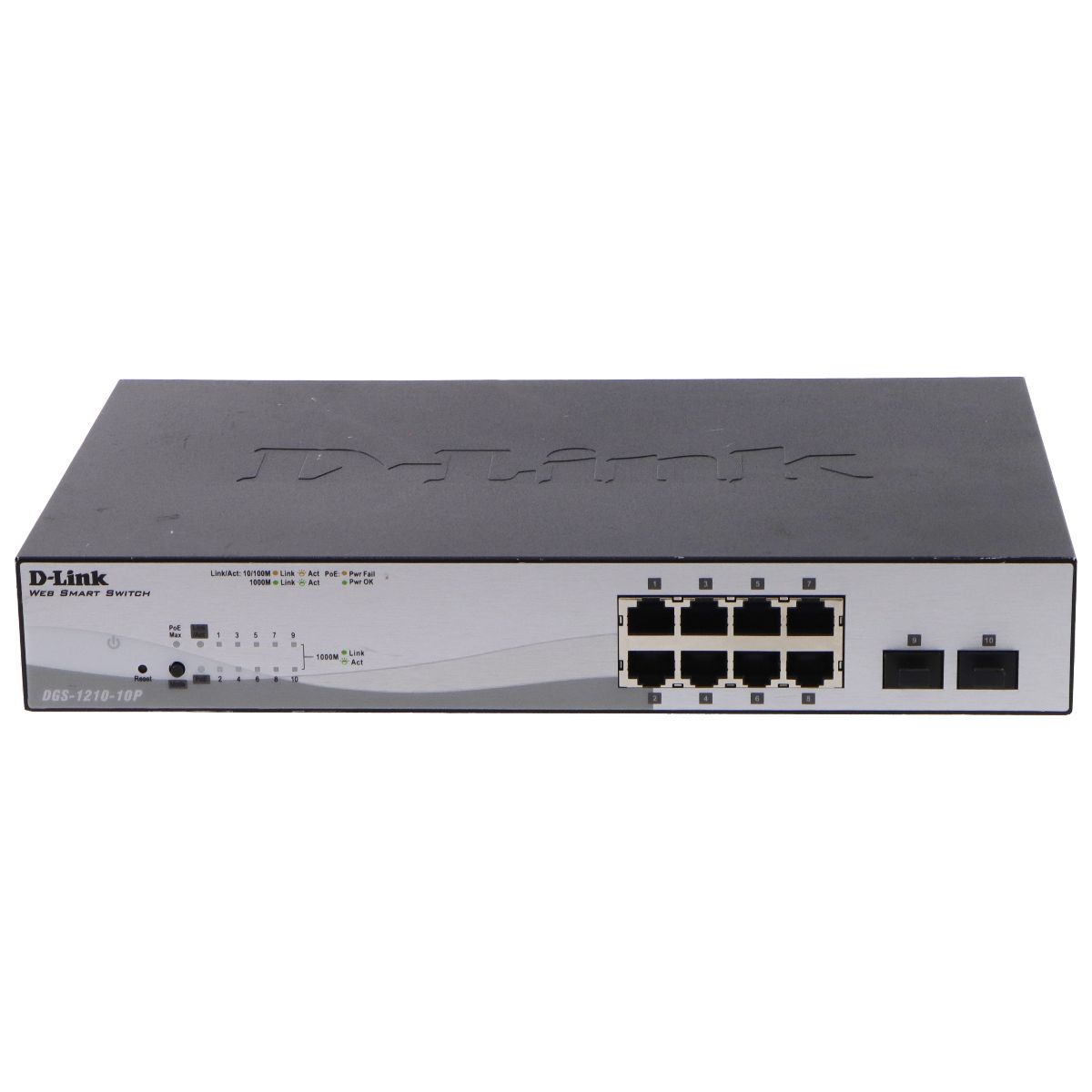 D-Link (65W) 10-Port Gigabit Smart Managed PoE+ Switch (DGS-1210-10P) Networking - Network Switches D-Link - Simple Cell Bulk Wholesale Pricing - USA Seller