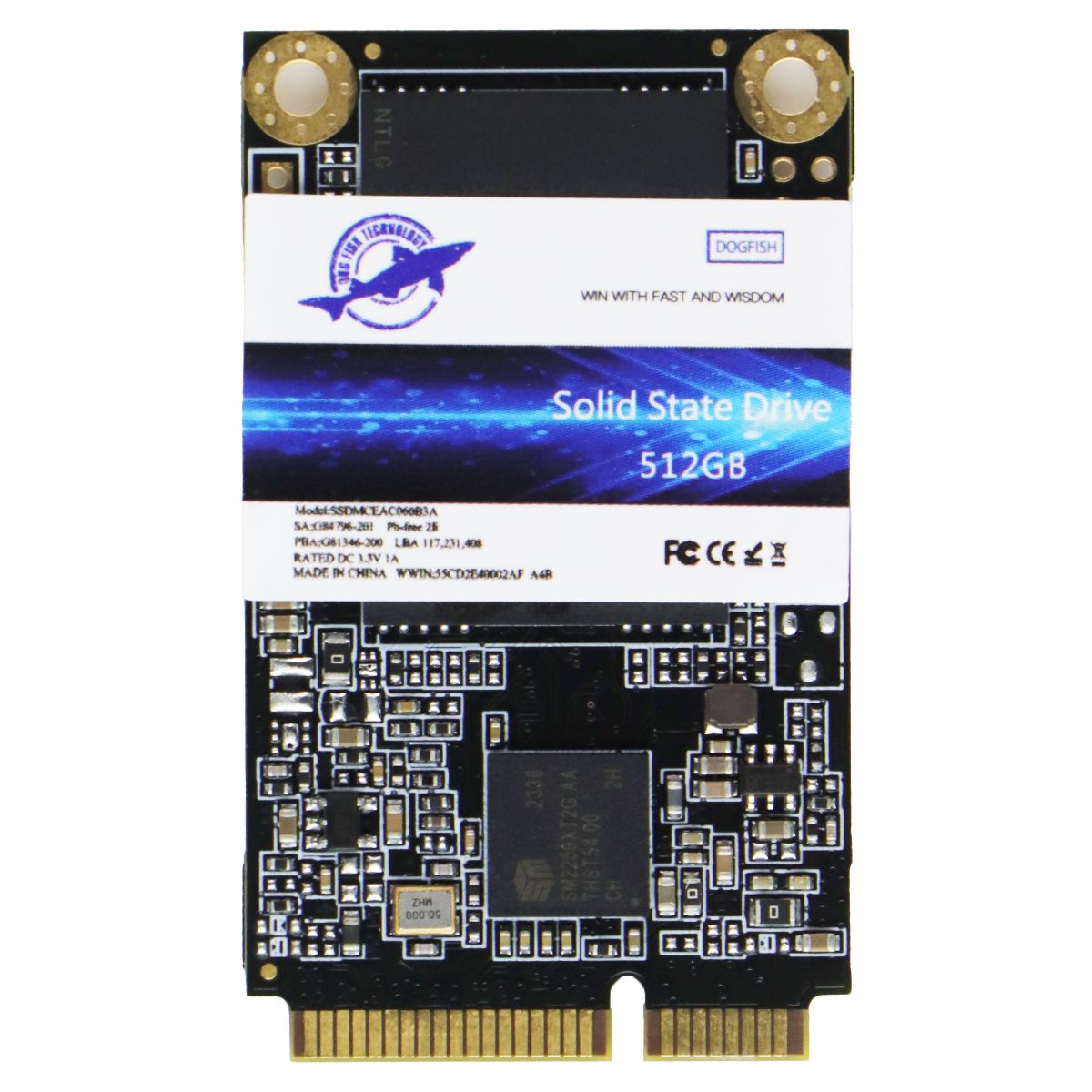 Dogfish (512GB) Mini SATA High Performance Internal SSD (SSDMCEAC060B3A) Digital Storage - Solid State Drives Dogfish - Simple Cell Bulk Wholesale Pricing - USA Seller
