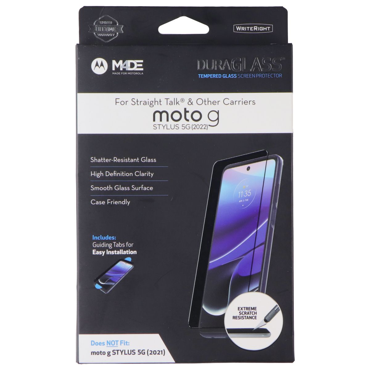 DuraGlass Tempered Glass Screen Protector for Motorola Moto G Stylus 5G (2022) Cell Phone - Screen Protectors DuraGlass - Simple Cell Bulk Wholesale Pricing - USA Seller