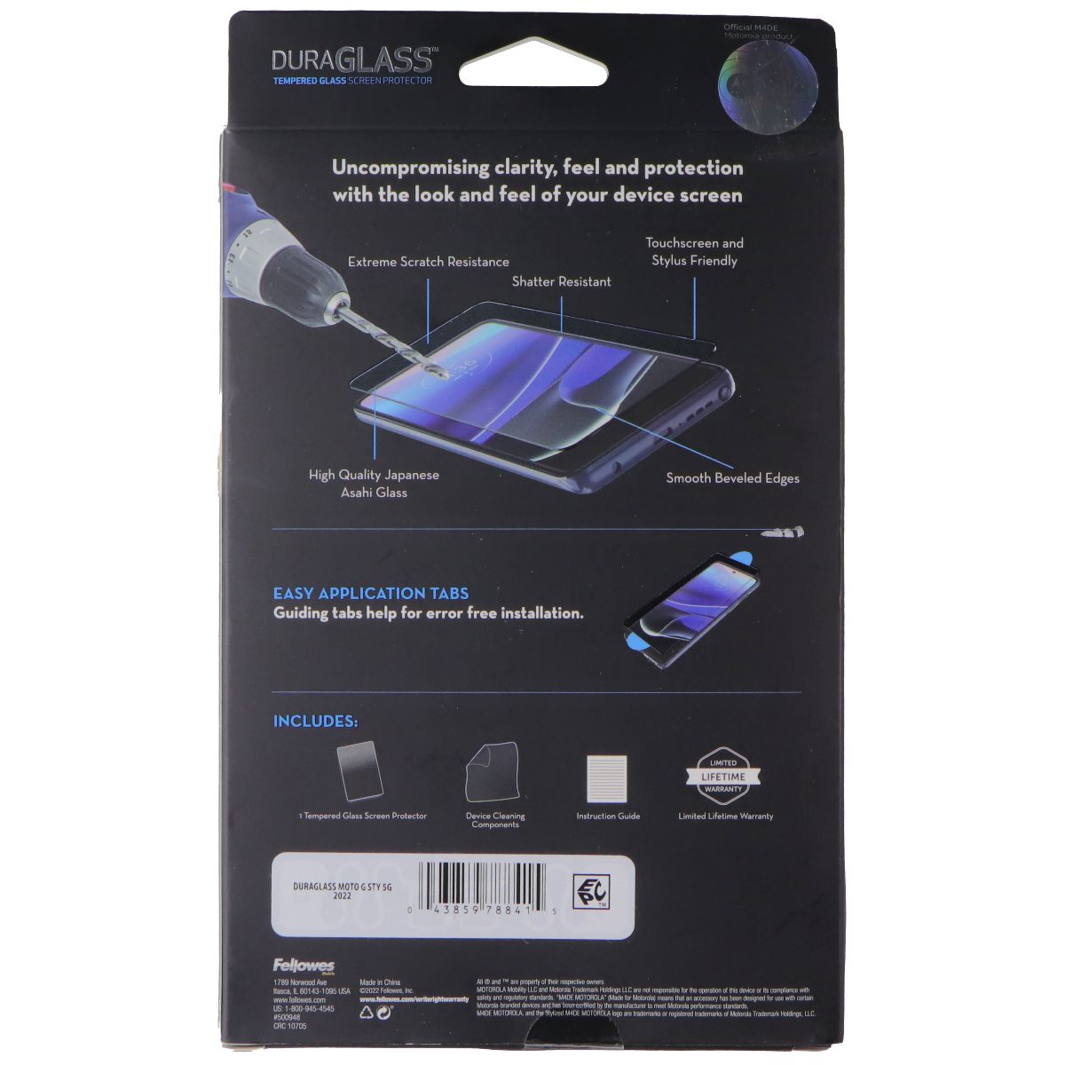 DuraGlass Tempered Glass Screen Protector for Motorola Moto G Stylus 5G (2022) Cell Phone - Screen Protectors DuraGlass - Simple Cell Bulk Wholesale Pricing - USA Seller