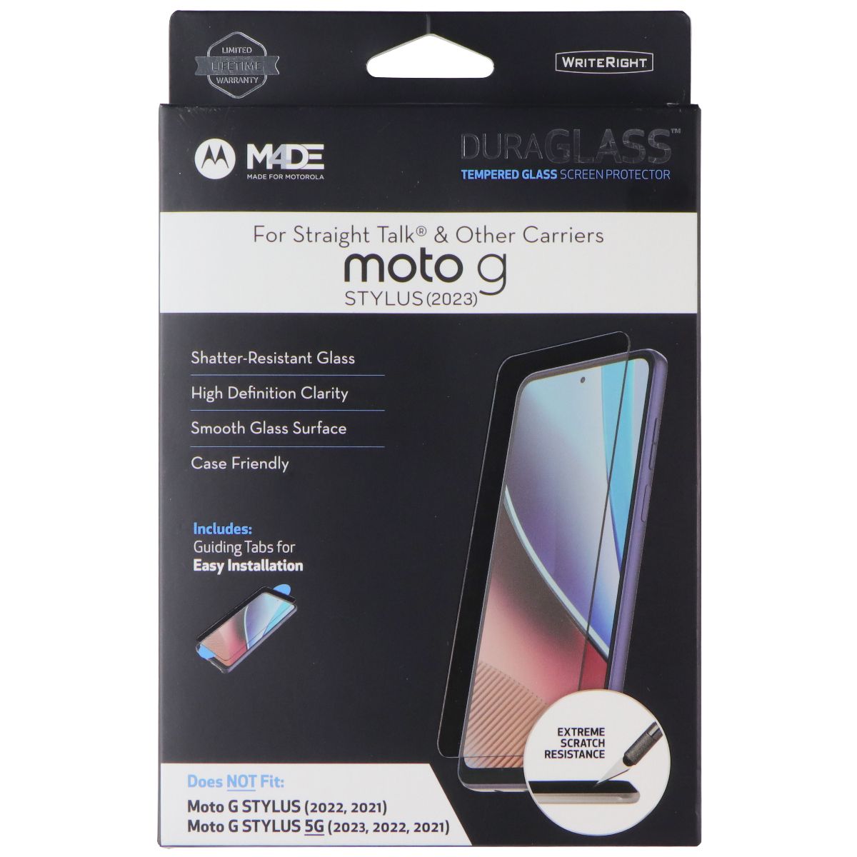 DuraGlass Tempered Glass Screen Protector for Motorola Moto G Stylus (2023) Cell Phone - Screen Protectors DuraGlass - Simple Cell Bulk Wholesale Pricing - USA Seller