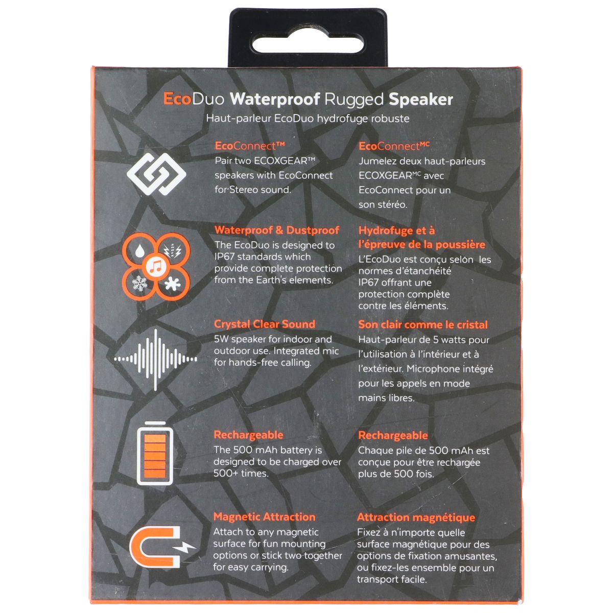 ECOXGEAR EcoDuo Waterproof Rugged Mini Portable Speaker - Black (GDI-EXPB2101)
