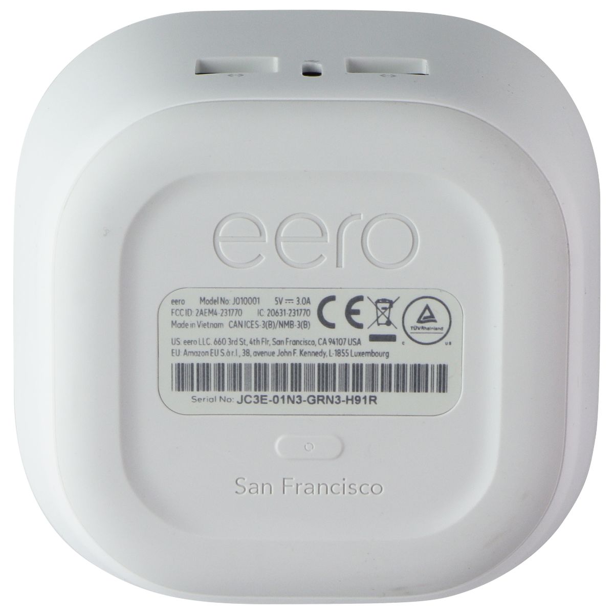 Eero Wireless Dual-Band 350Mbps (Single) Wi-Fi System Router - White (J010001) Networking - Wireless Wi-Fi Routers eero - Simple Cell Bulk Wholesale Pricing - USA Seller