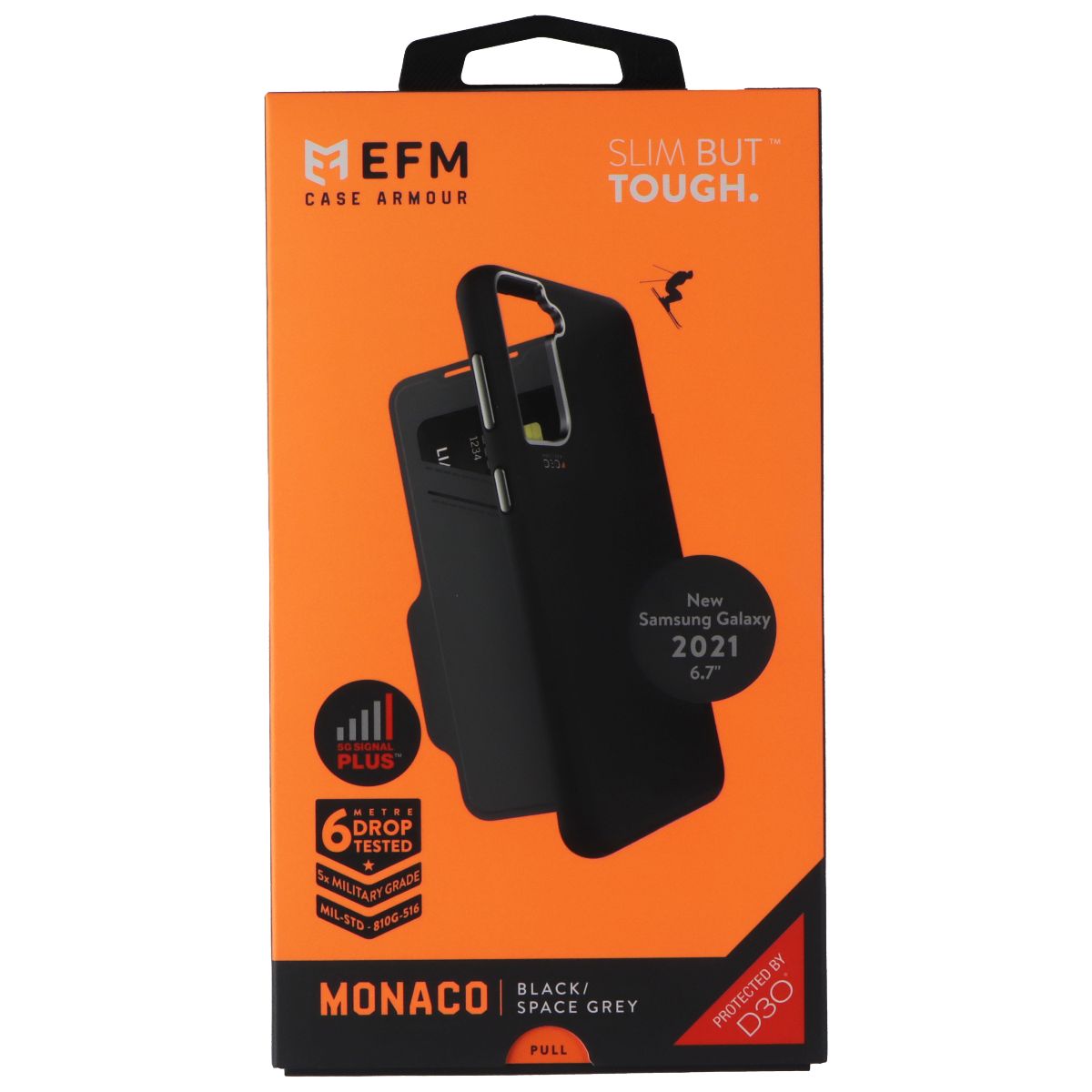 EFM Monaco Hard Folio Case for Samsung Galaxy (S21+) 5G - Black Cell Phone - Cases, Covers & Skins EFM - Simple Cell Bulk Wholesale Pricing - USA Seller