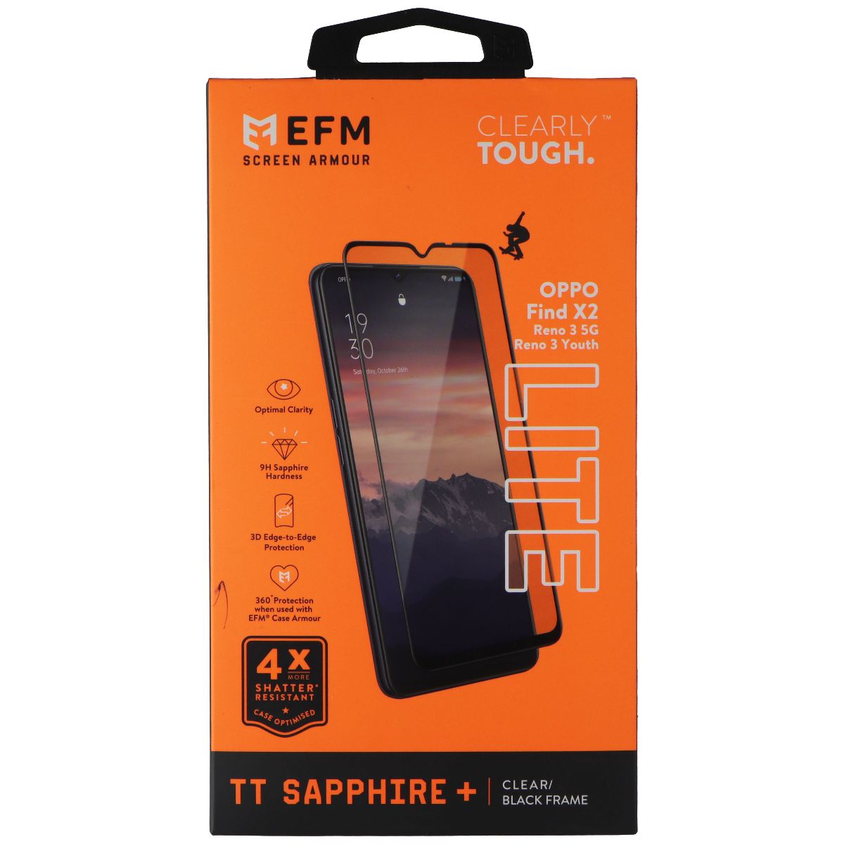 EFM Screen Armour TT Sapphire+ Protector for Oppo Find X2 Lite Cell Phone - Screen Protectors EFM - Simple Cell Bulk Wholesale Pricing - USA Seller