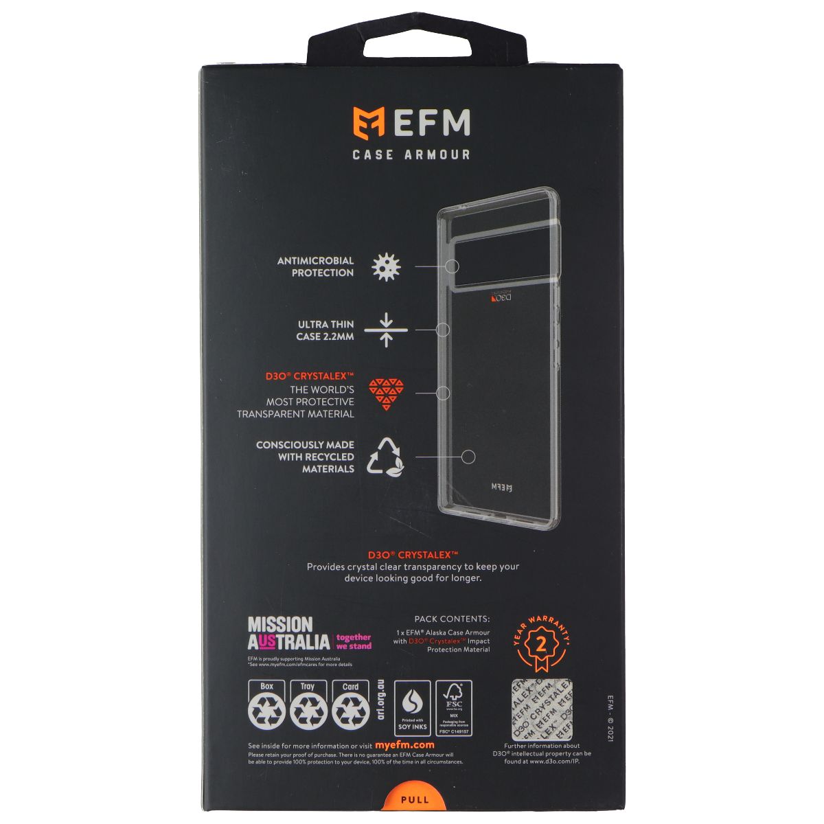 EFM Alta Series Case for Google Pixel 6 Pro - Crystal Clear Cell Phone - Cases, Covers & Skins EFM - Simple Cell Bulk Wholesale Pricing - USA Seller